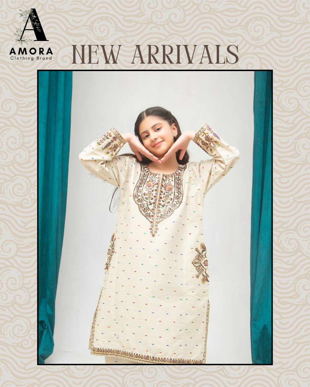 Amora 2 Pcs Stitched Embroidered Suit AS-1533