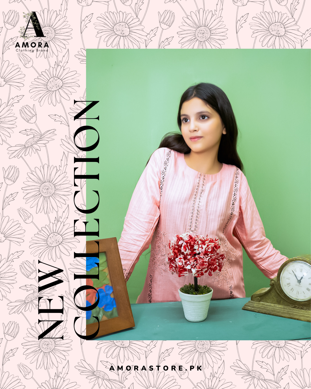 Amora 2 Pcs Stitched Embroidered Suit AS-1587