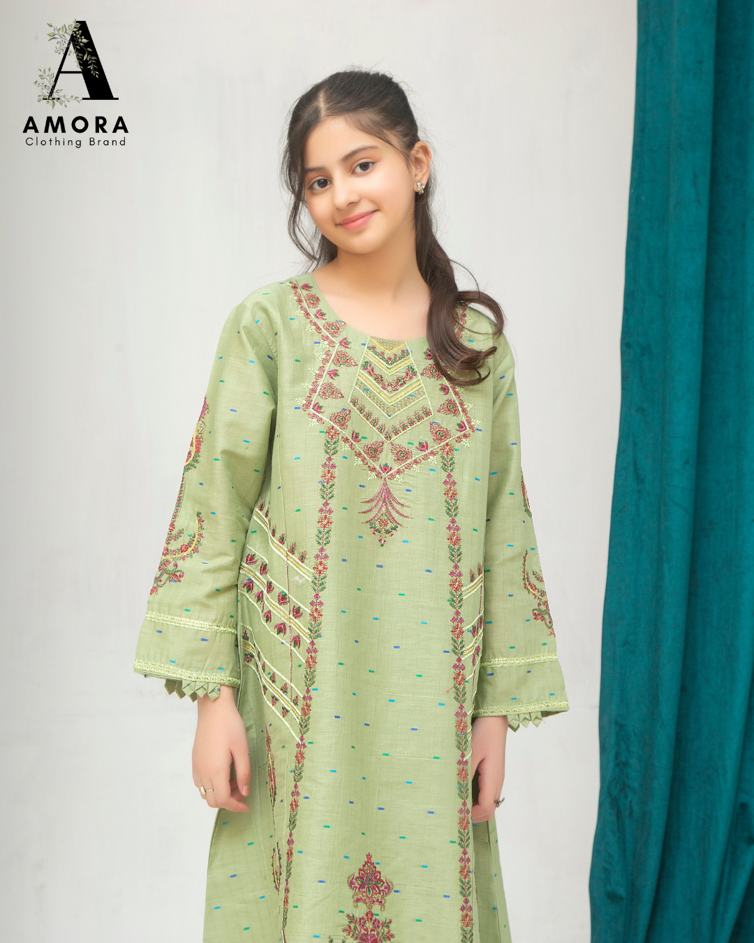 Amora 2 Pcs Stitched Embroidered Suit AS-1538