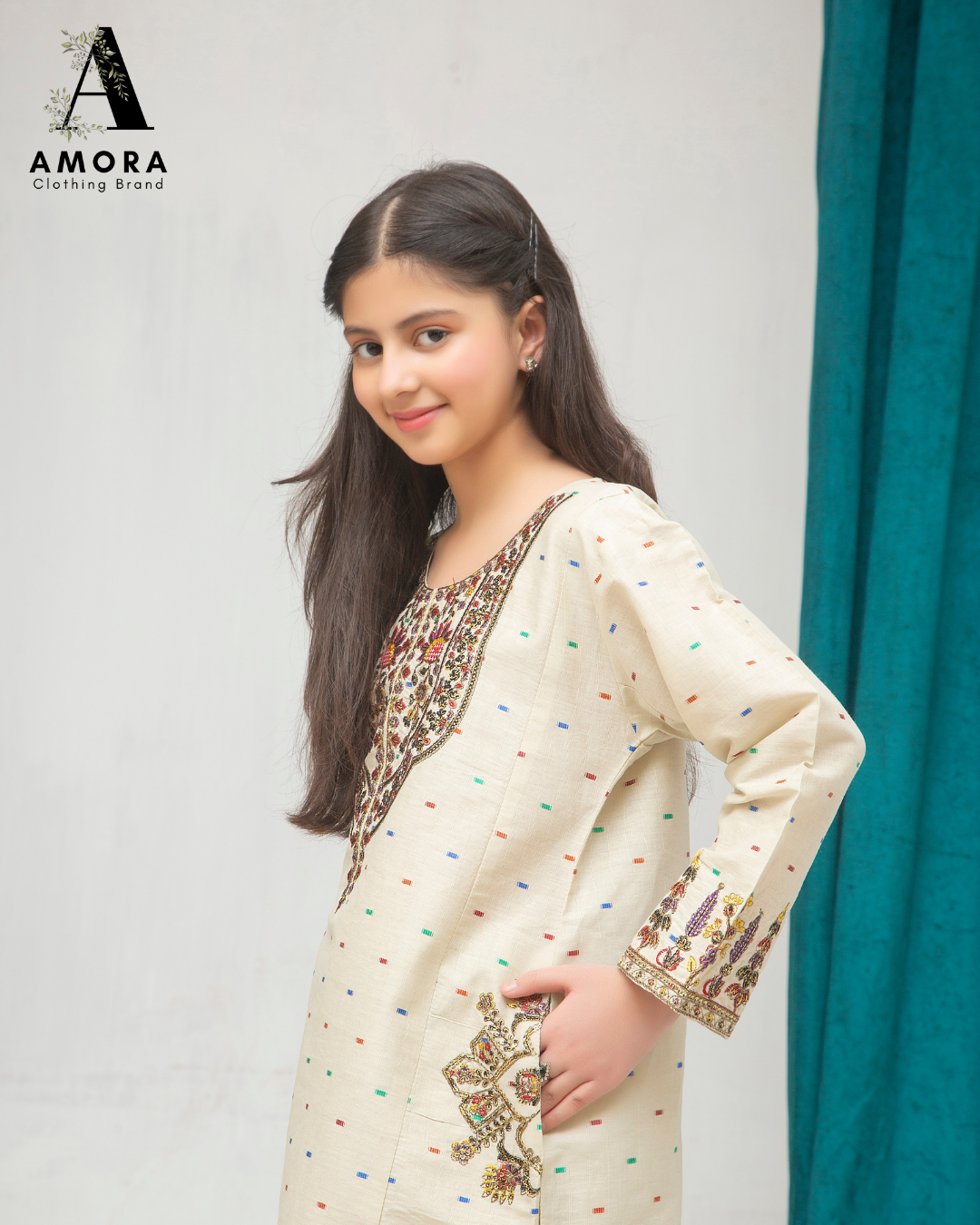 Amora 2 Pcs Stitched Embroidered Suit AS-1533