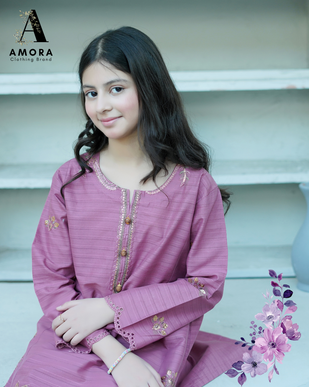 Amora 2 Pcs Stitched Embroidered Suit AS-1529
