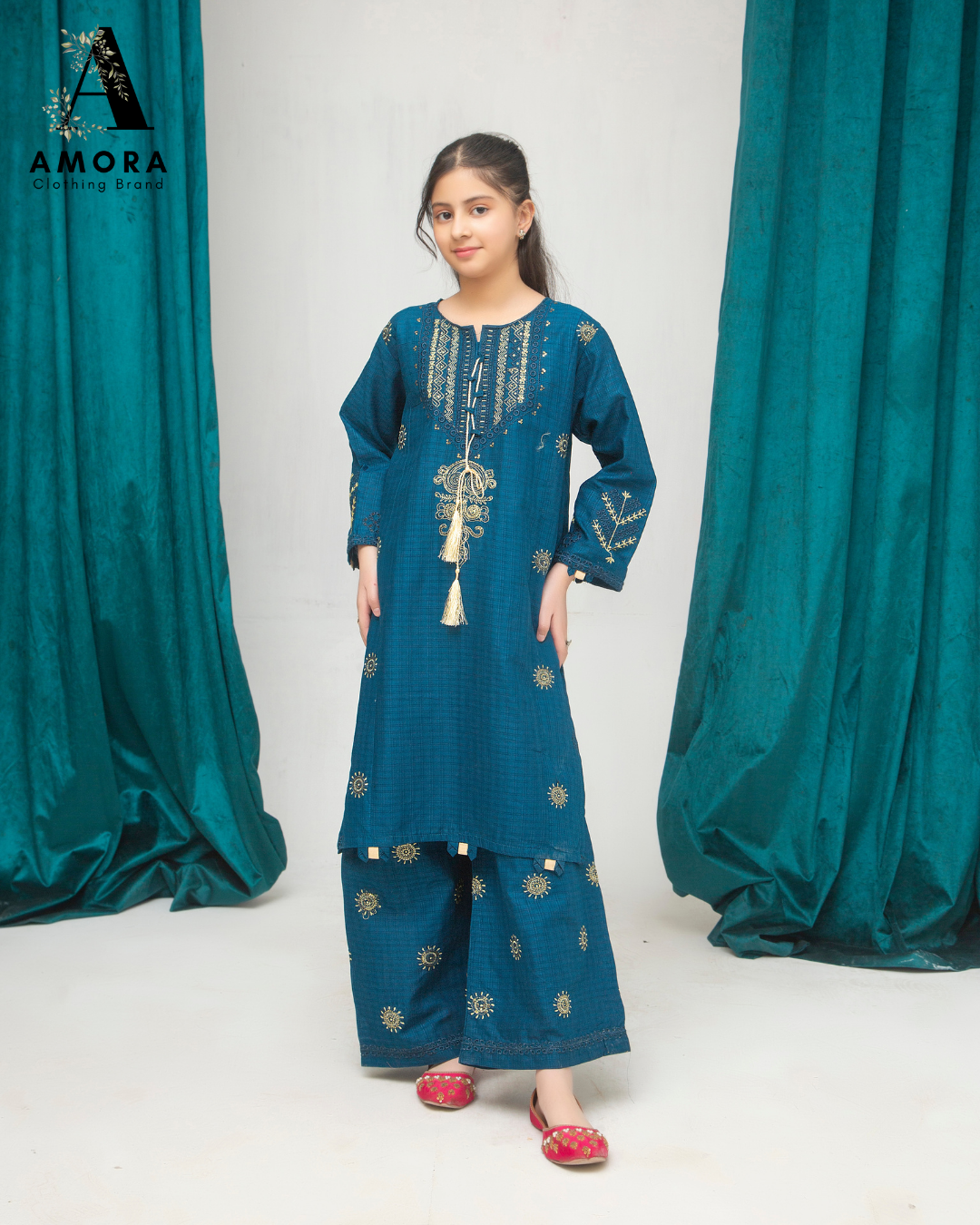 Amora 2 Pcs Stitched Embroidered Suit AS-1460