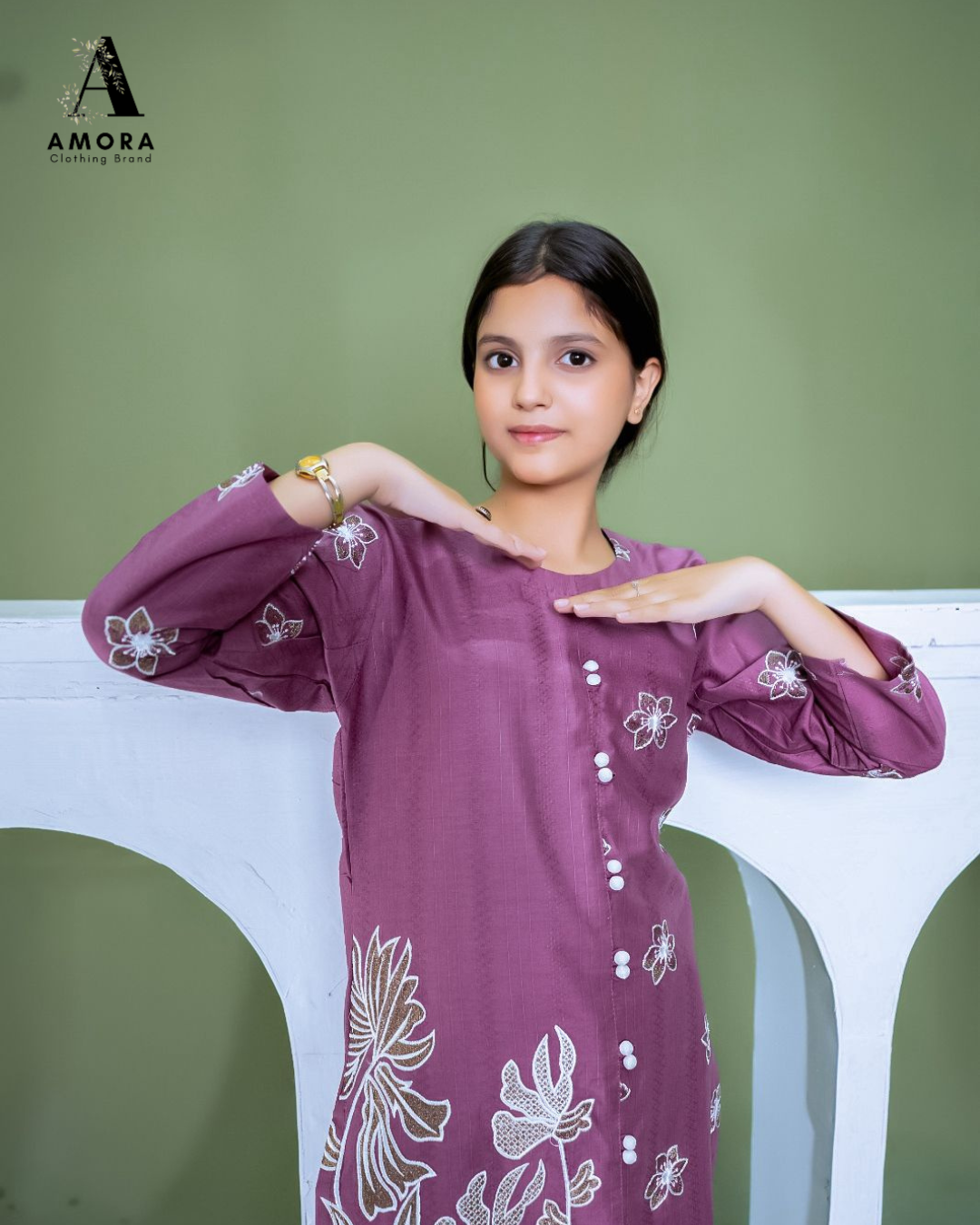 Amora 2 Pcs Stitched Embroidered Suit AS-1575