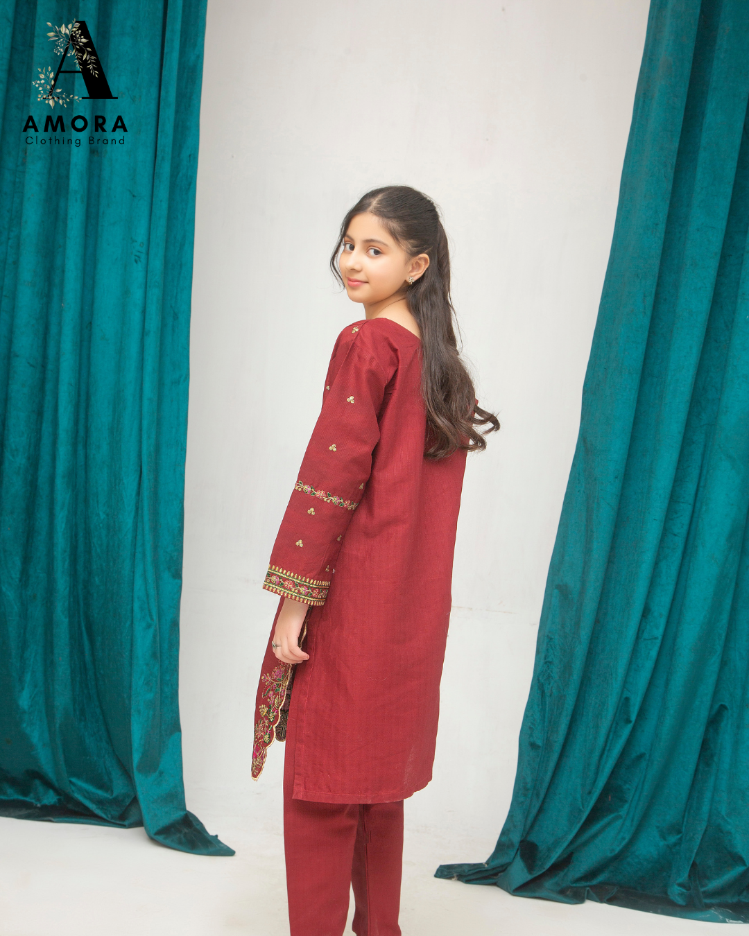 Amora 2 Pcs Stitched Embroidered Suit AS-1489