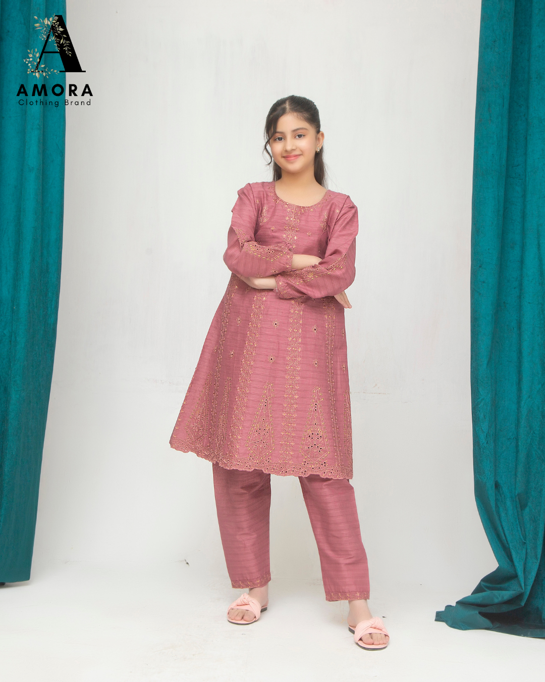 Amora 2 Pcs Stitched Embroidered Suit AS-1540