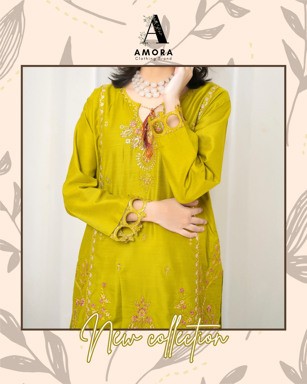 Amora 2 Pcs Stitched Embroidered Suit AS-1347