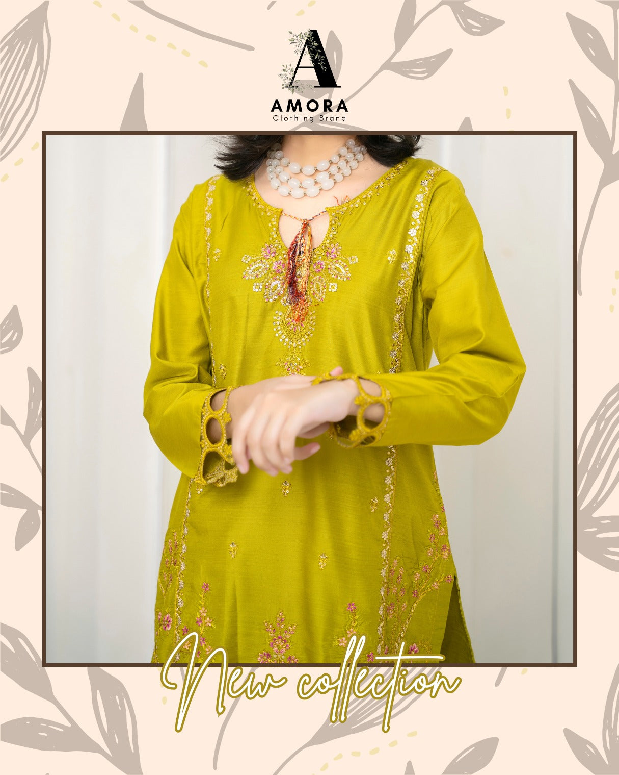 Amora 2 Pcs Stitched Embroidered Suit AS-1347