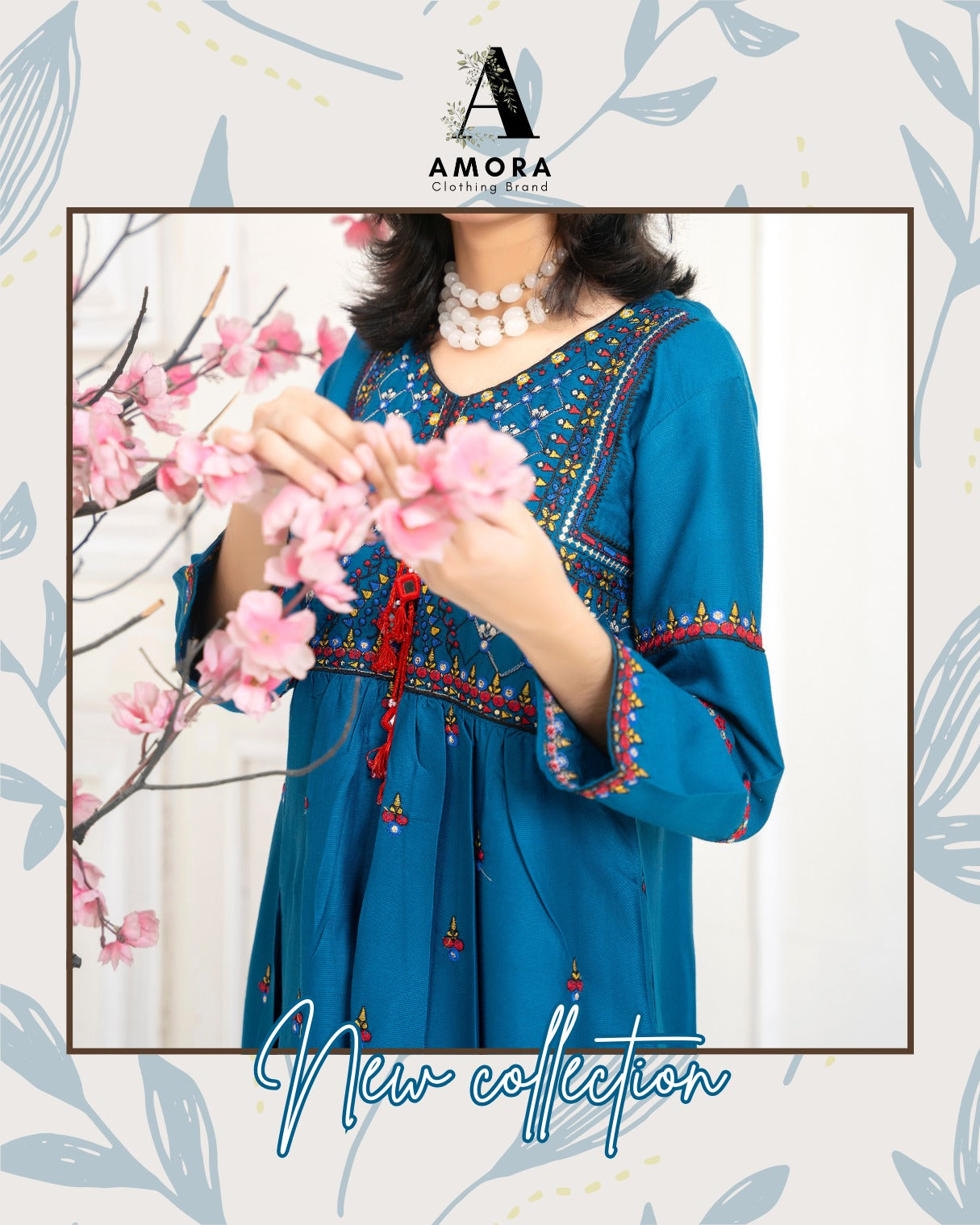 Amora 2 Pcs Stitched Embroidered Suit AS-1396