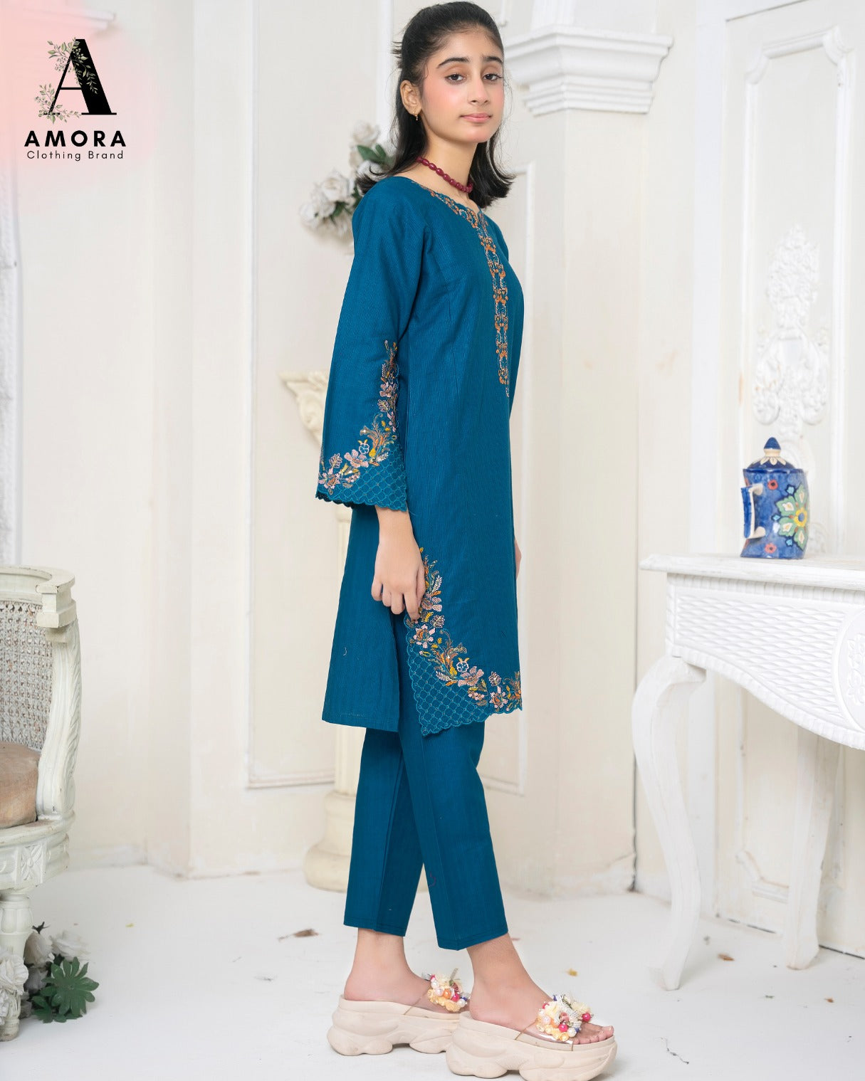 Amora 2 Pcs Stitched Embroidered Suit AS-1369