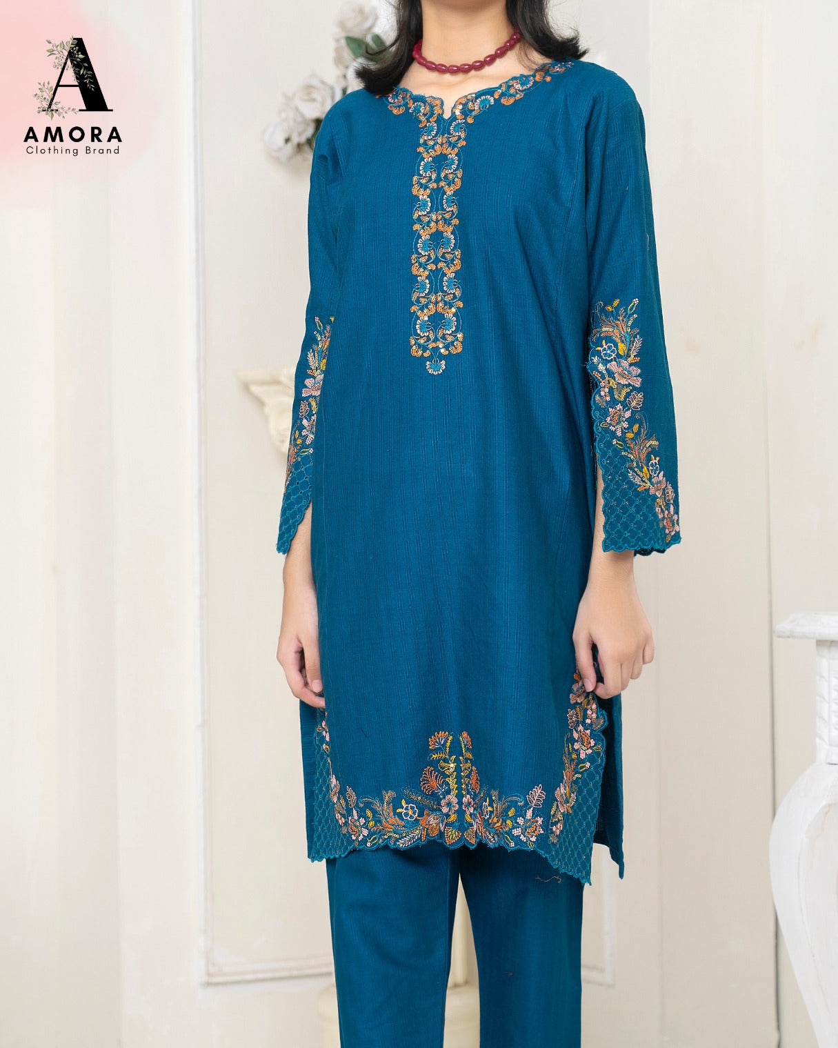 Amora 2 Pcs Stitched Embroidered Suit AS-1369