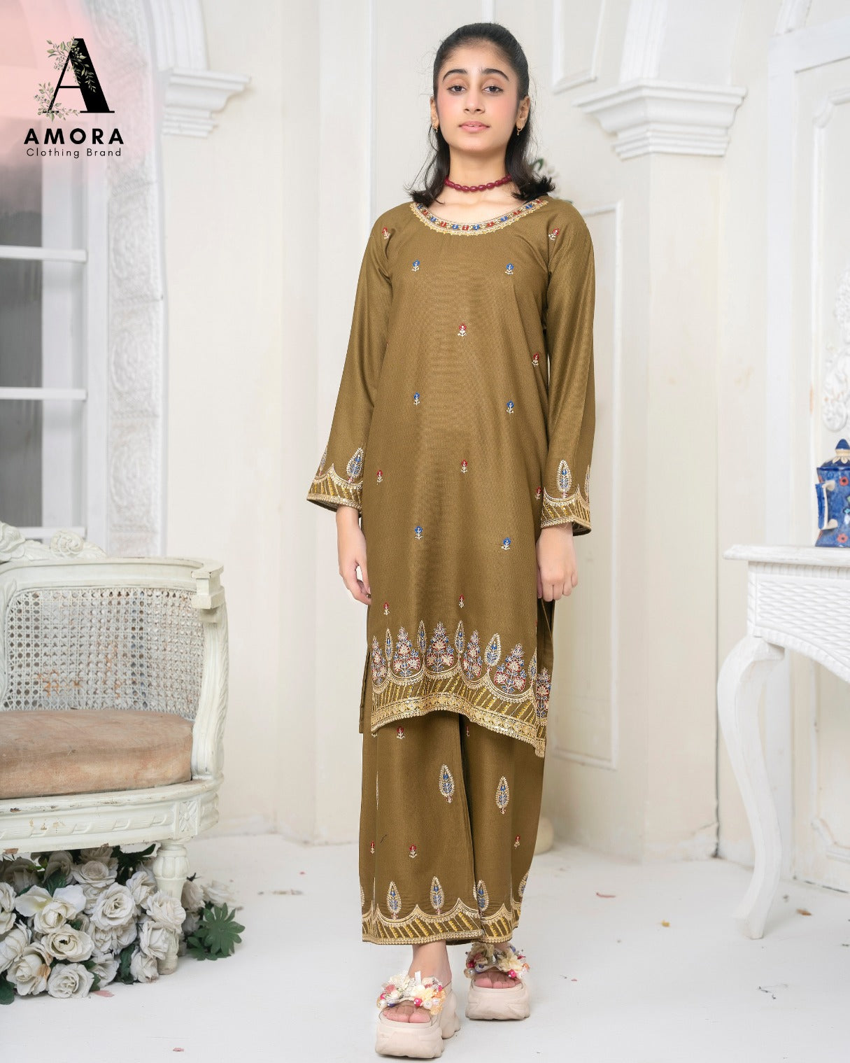 Amora 2 Pcs Stitched Embroidered Suit AS-1390