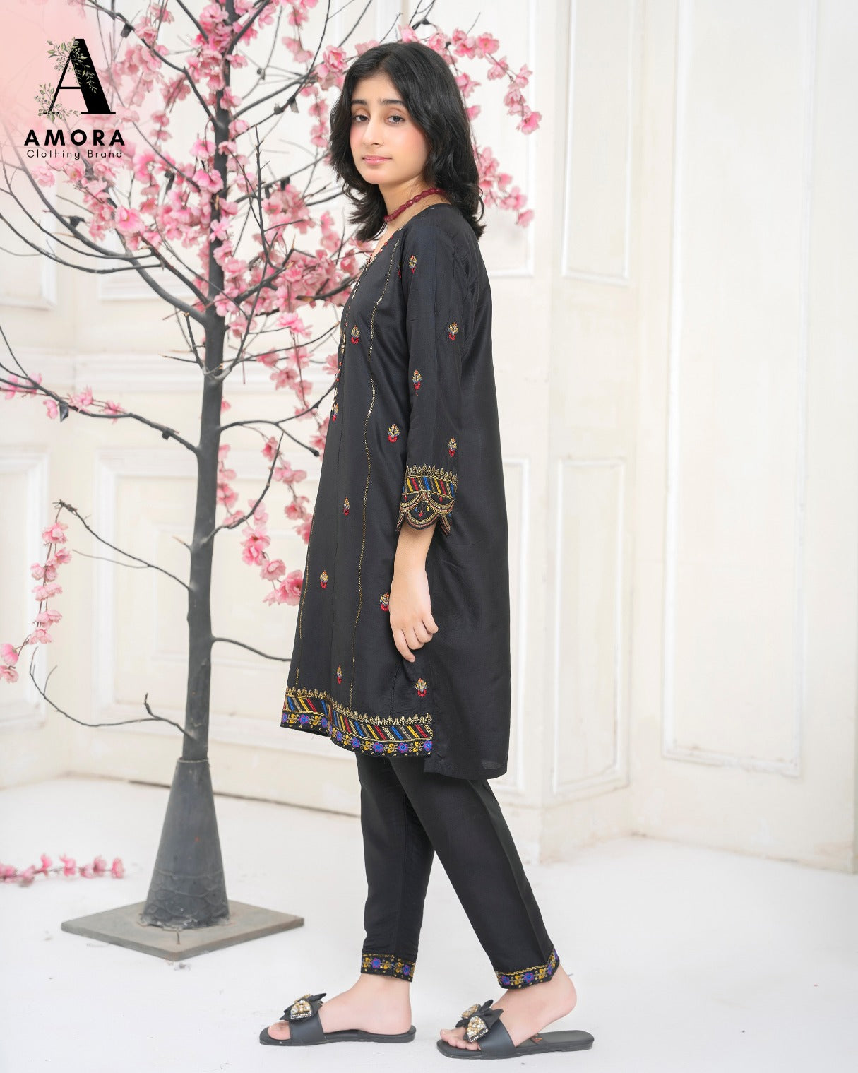 Amora 2 Pcs Stitched Embroidered Suit AS-1393