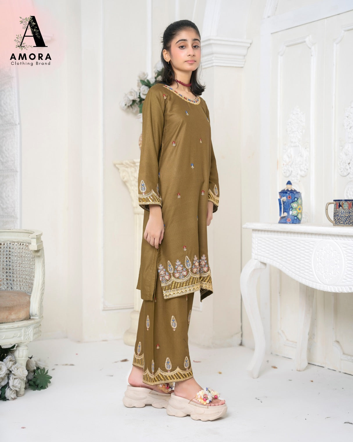 Amora 2 Pcs Stitched Embroidered Suit AS-1390