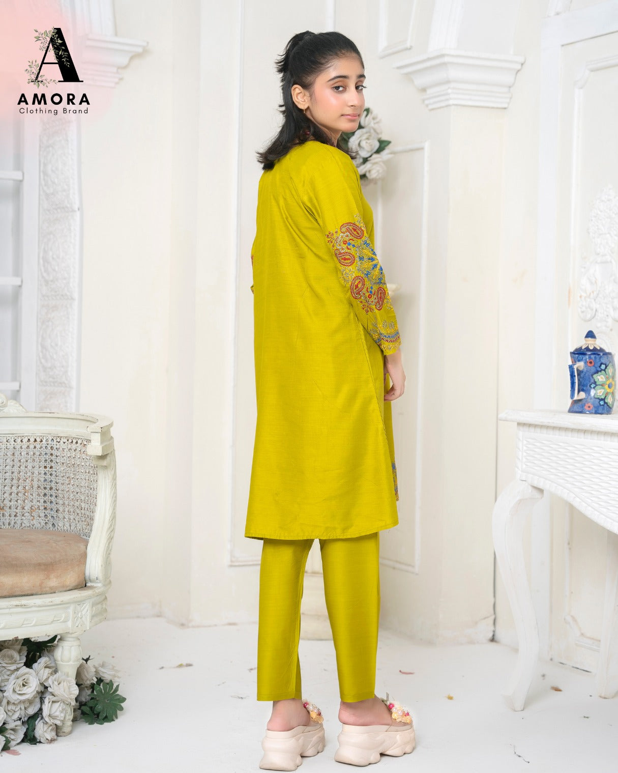 Amora 2 Pcs Stitched Embroidered Suit AS-1386