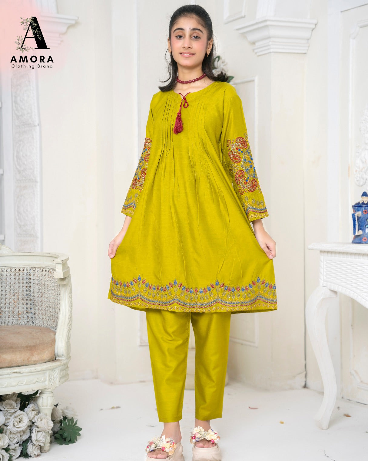 Amora 2 Pcs Stitched Embroidered Suit AS-1386