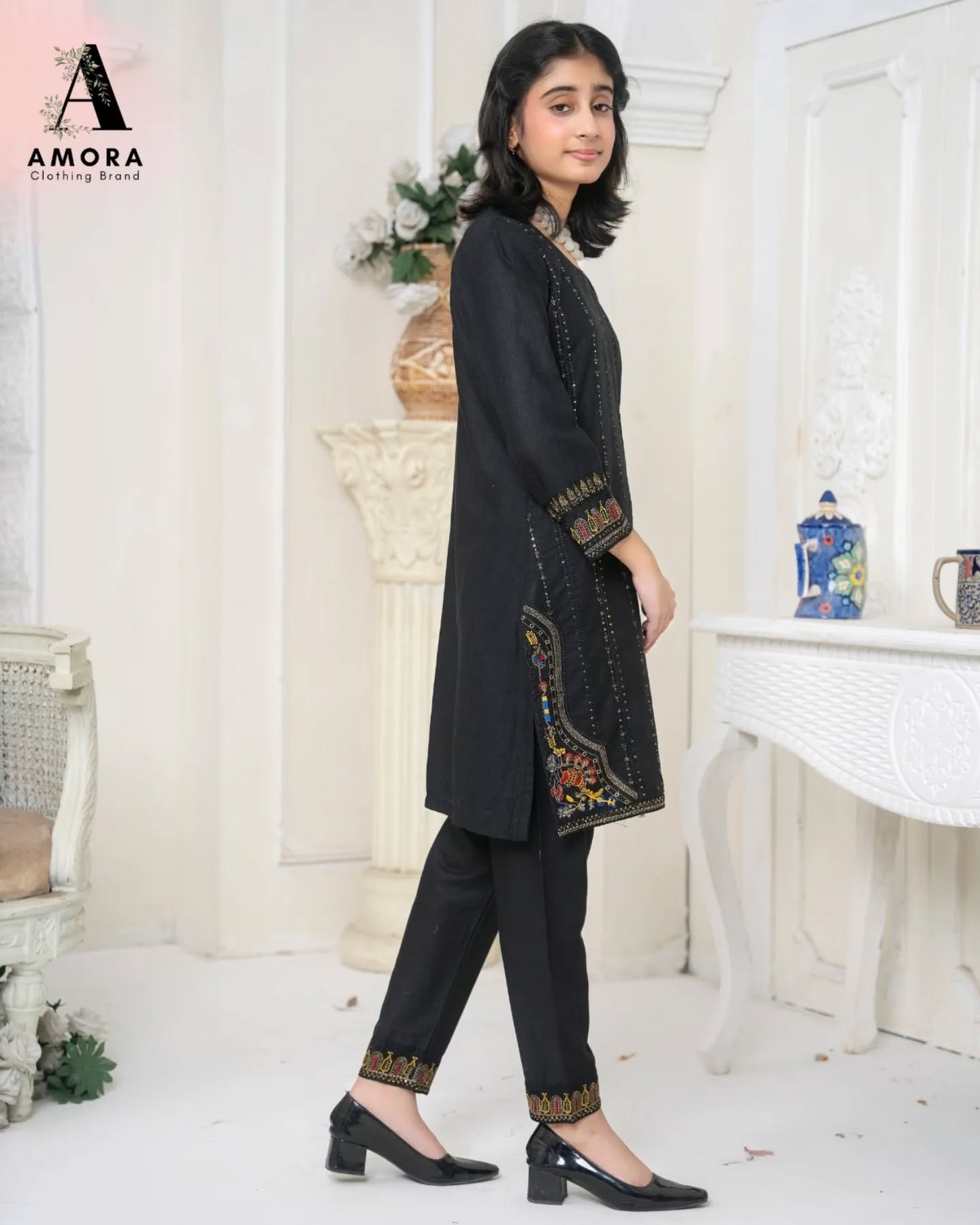 Amora 2 Pcs Stitched Embroidered Suit AS-1344