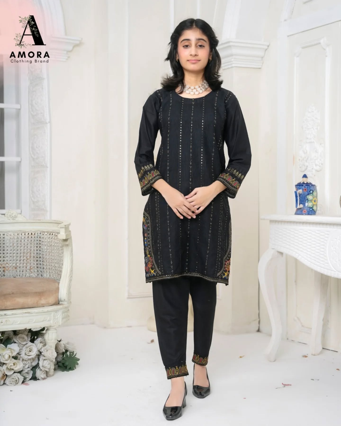 Amora 2 Pcs Stitched Embroidered Suit AS-1344