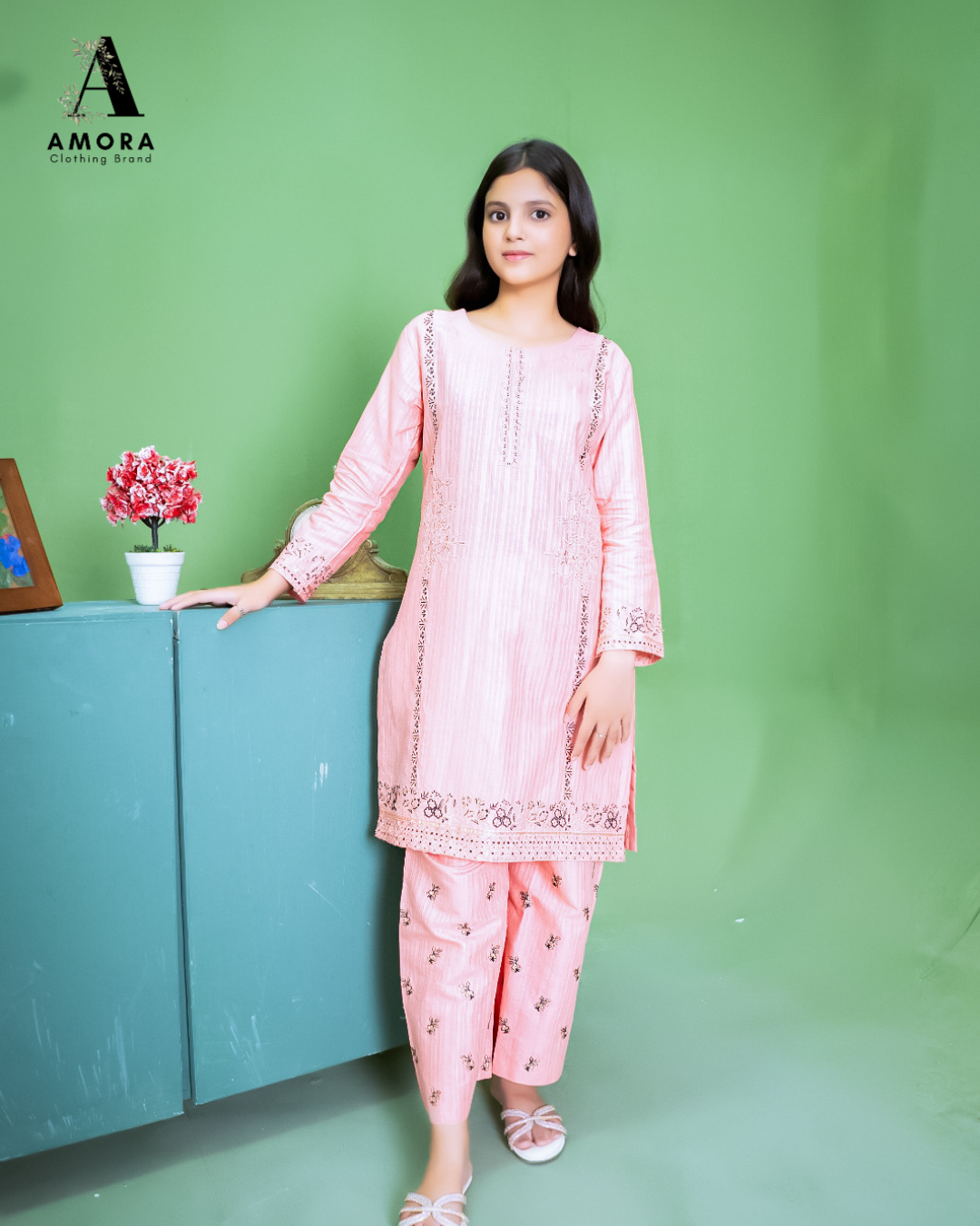 Amora 2 Pcs Stitched Embroidered Suit AS-1587