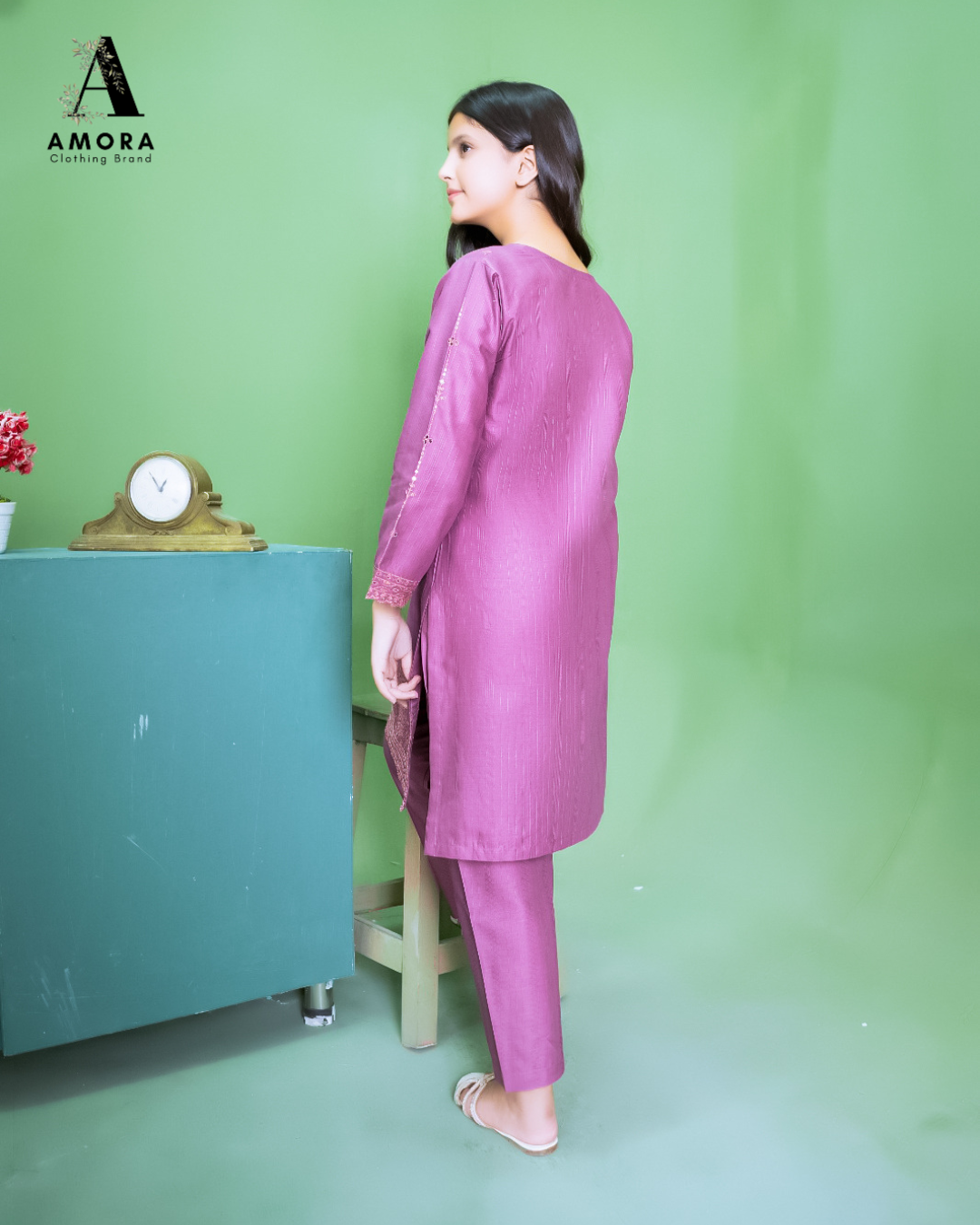 Amora 2 Pcs Stitched Embroidered Suit AS-1595