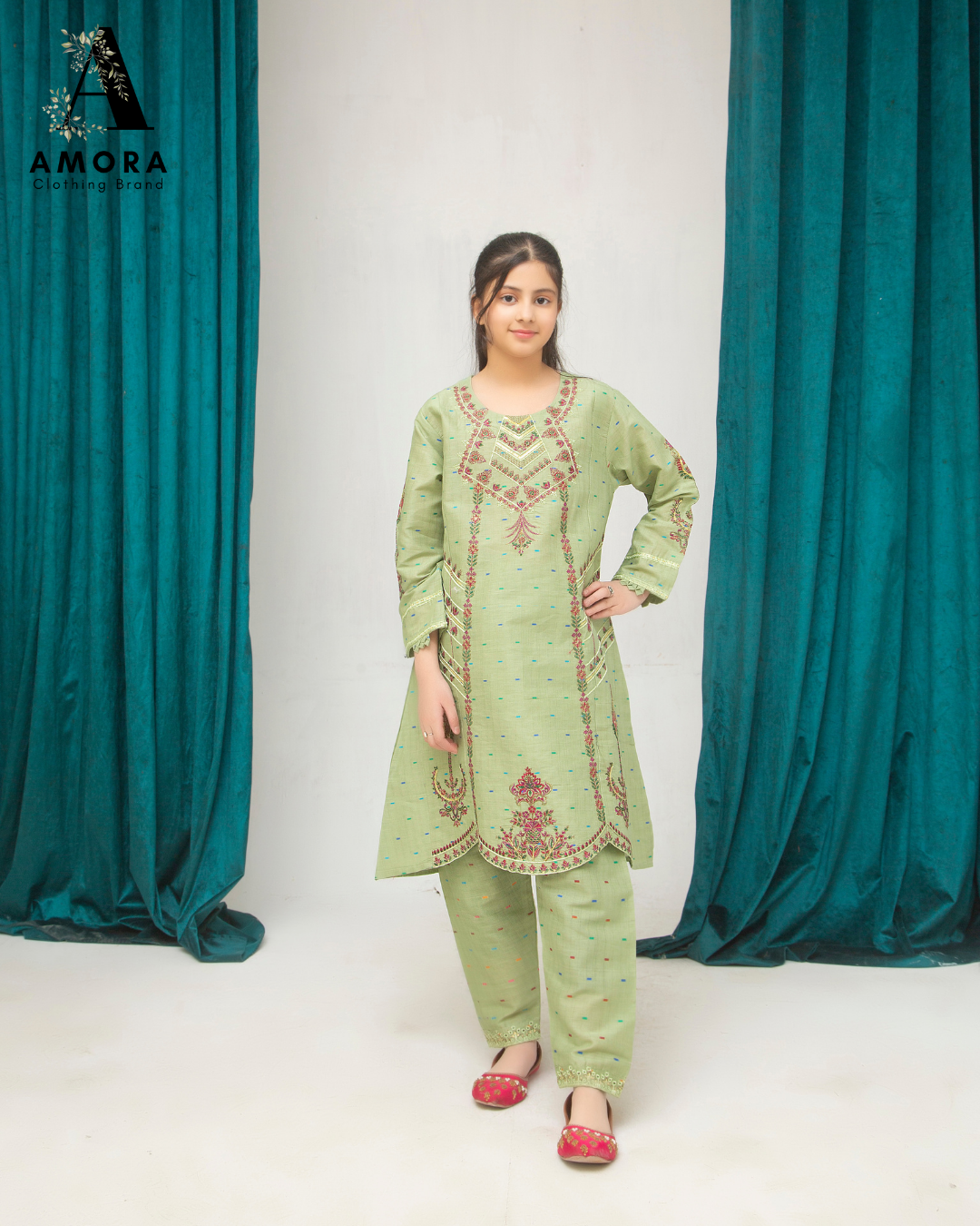 Amora 2 Pcs Stitched Embroidered Suit AS-1538