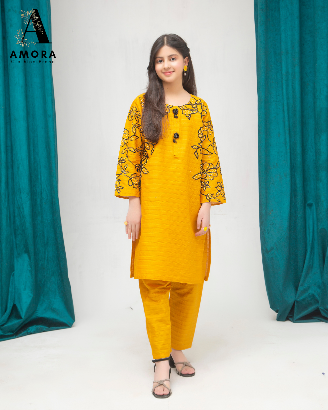 Amora 2 Pcs Stitched Embroidered Suit AS-1535