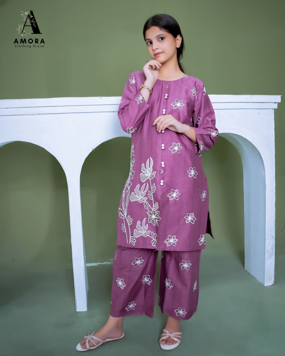 Amora 2 Pcs Stitched Embroidered Suit AS-1575