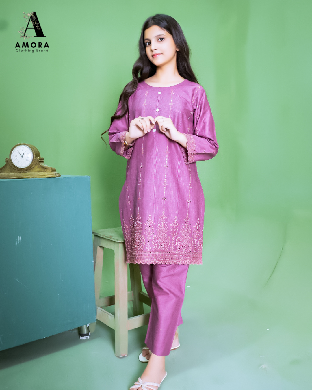 Amora 2 Pcs Stitched Embroidered Suit AS-1595