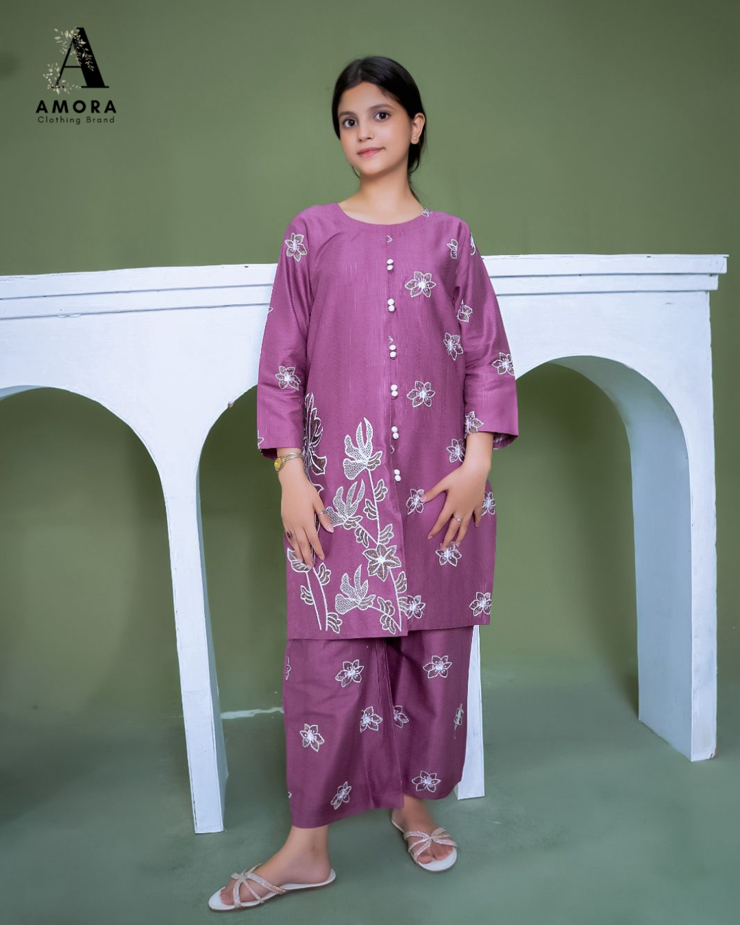 Amora 2 Pcs Stitched Embroidered Suit AS-1575