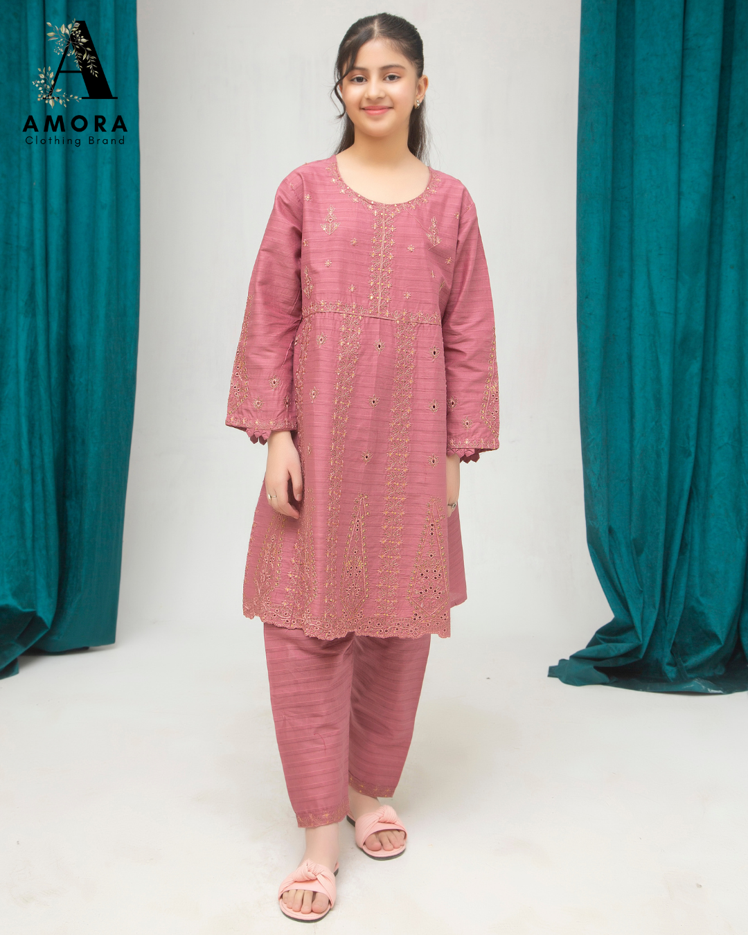 Amora 2 Pcs Stitched Embroidered Suit AS-1540