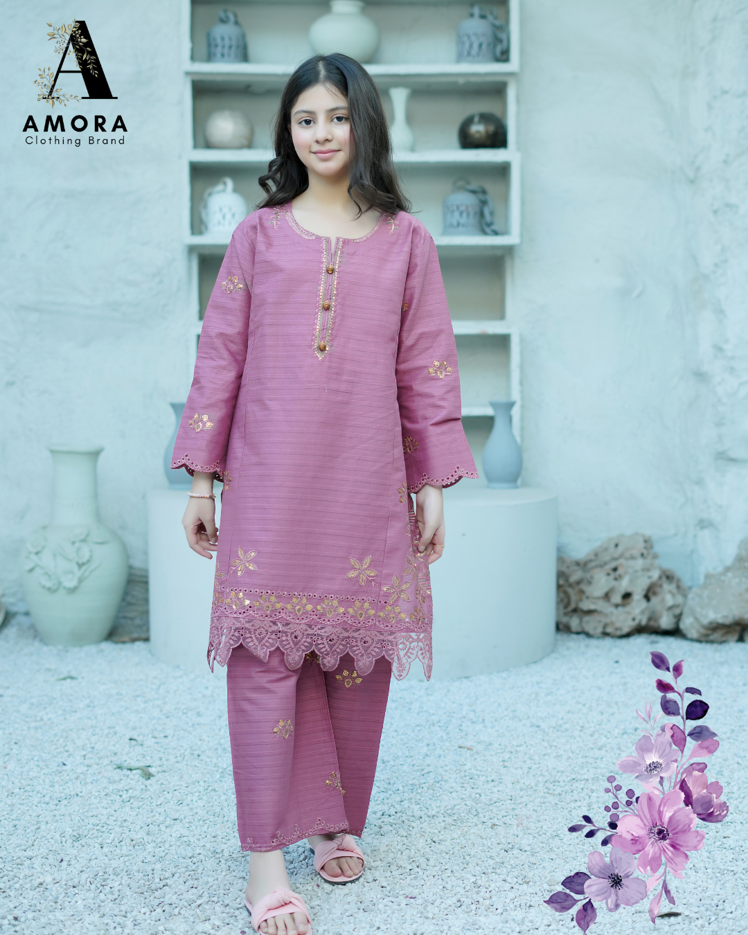 Amora 2 Pcs Stitched Embroidered Suit AS-1529