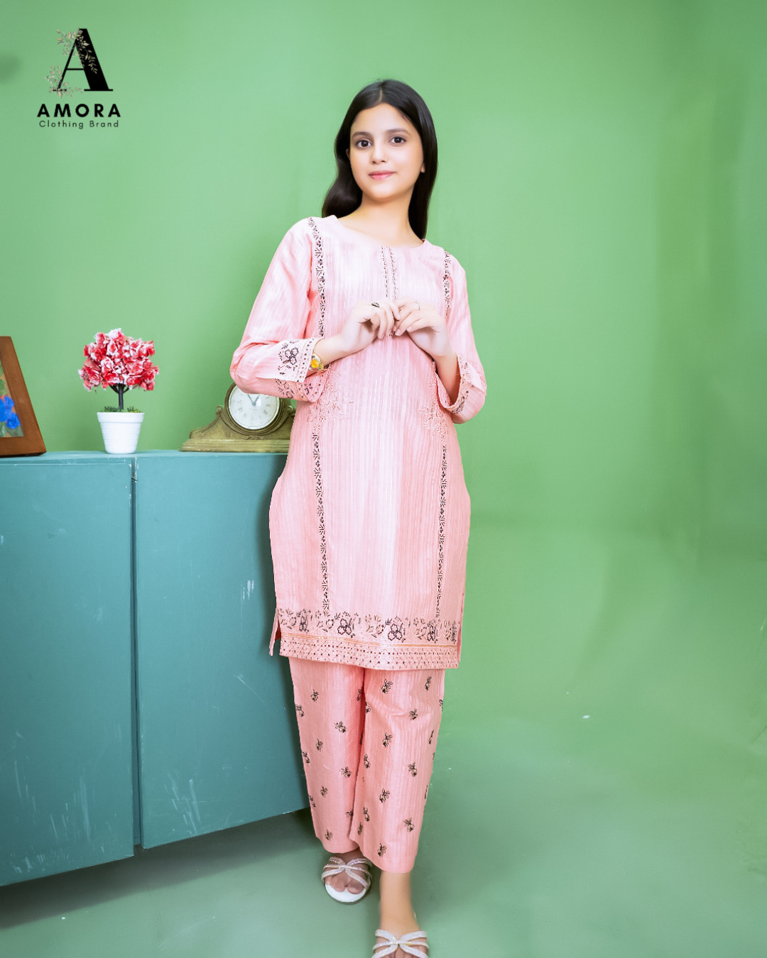 Amora 2 Pcs Stitched Embroidered Suit AS-1587