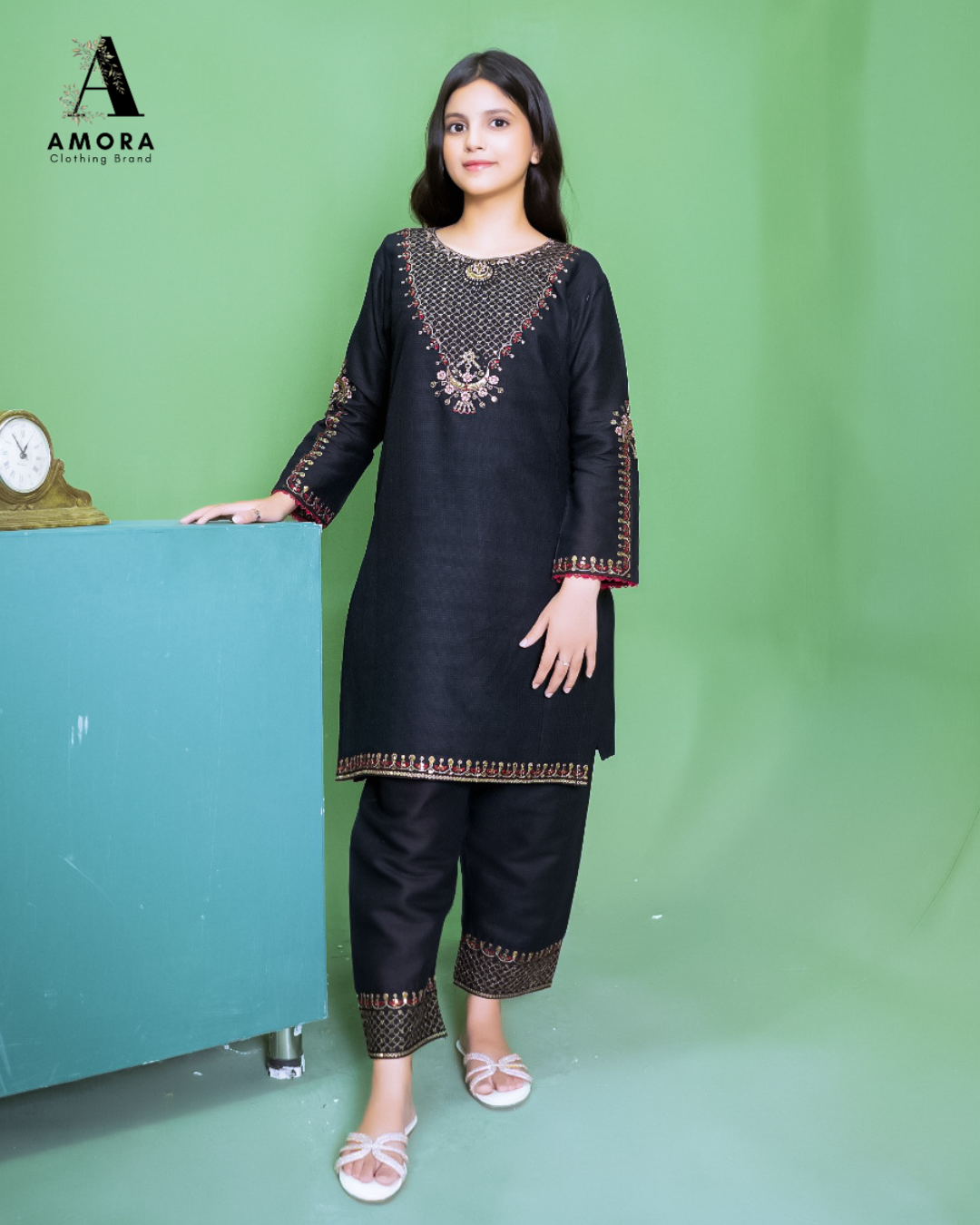 Amora 2 Pcs Stitched Embroidered Suit AS-1592