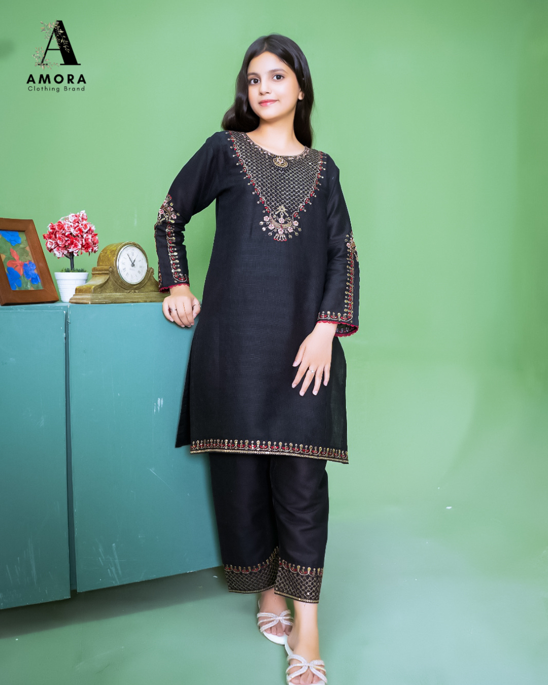 Amora 2 Pcs Stitched Embroidered Suit AS-1592