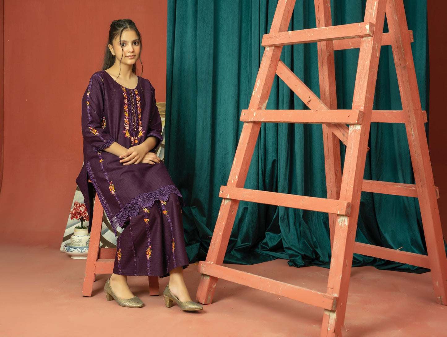 Amora 2 Pcs Stitched Embroidered Suit AS-1505