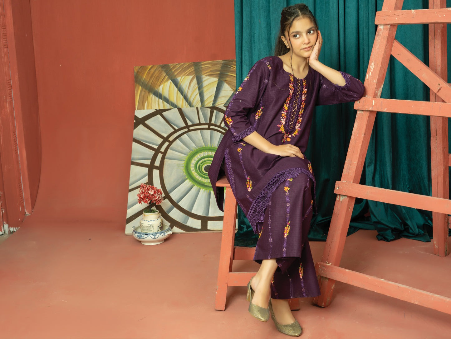 Amora 2 Pcs Stitched Embroidered Suit AS-1505