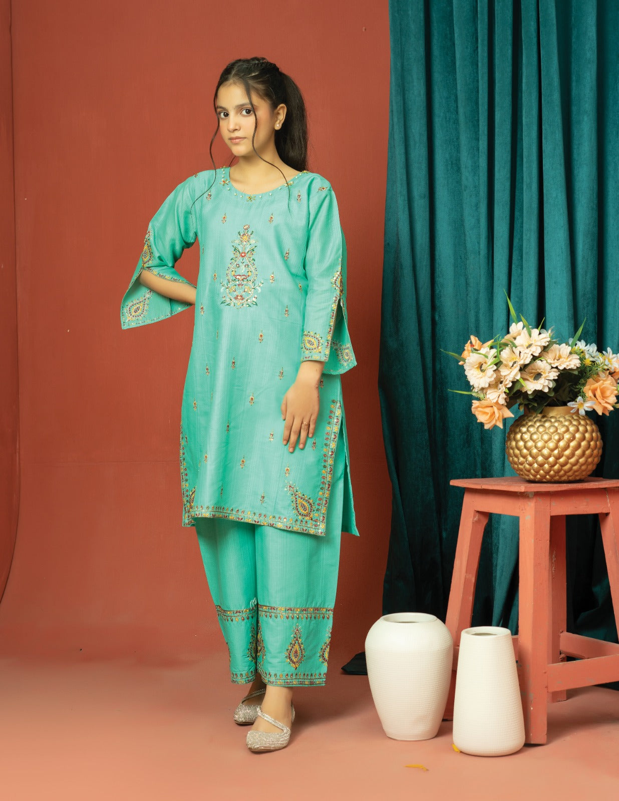 Amora 2 Pcs Stitched Embroidered Suit AS-1499