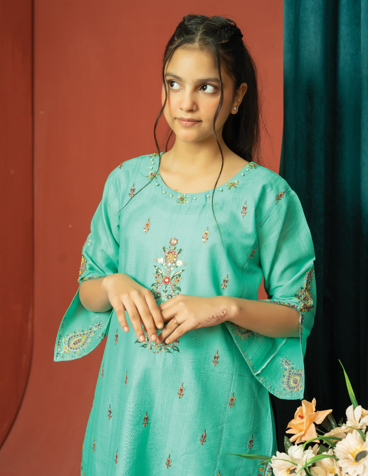 Amora 2 Pcs Stitched Embroidered Suit AS-1499