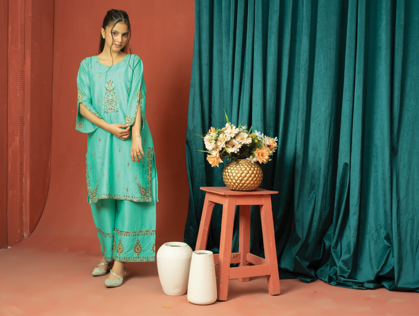 Amora 2 Pcs Stitched Embroidered Suit AS-1499
