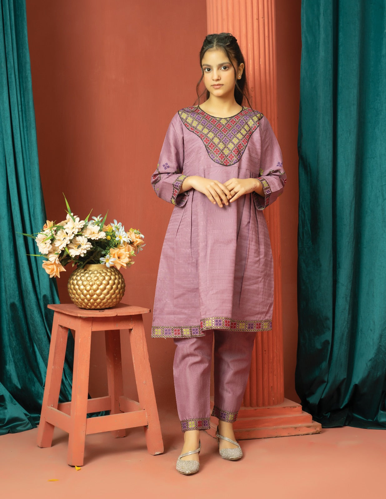 Amora 2 Pcs Stitched Embroidered Suit AS-1498