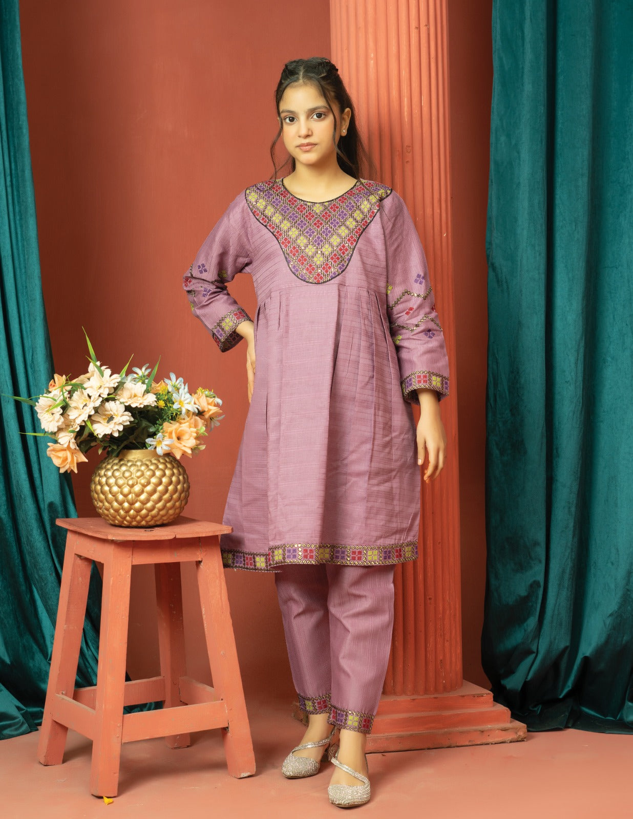 Amora 2 Pcs Stitched Embroidered Suit AS-1498