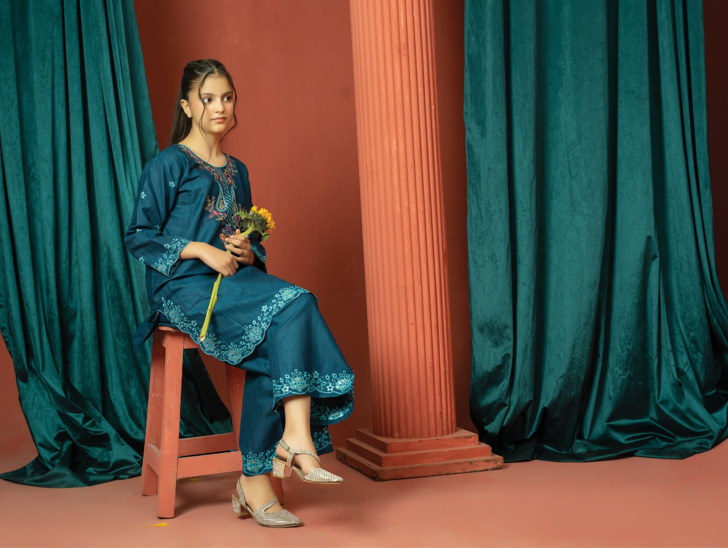 Amora 2 Pcs Stitched Embroidered Suit AS-1500