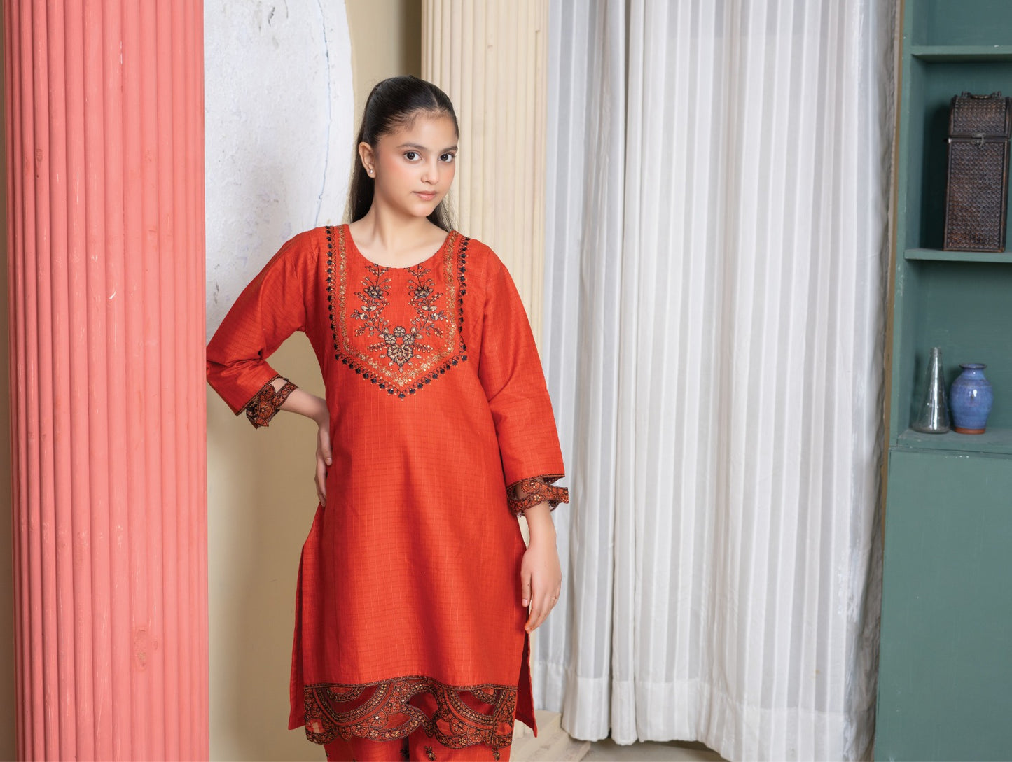 Amora 2 Pcs Stitched Embroidered Suit AS-1482