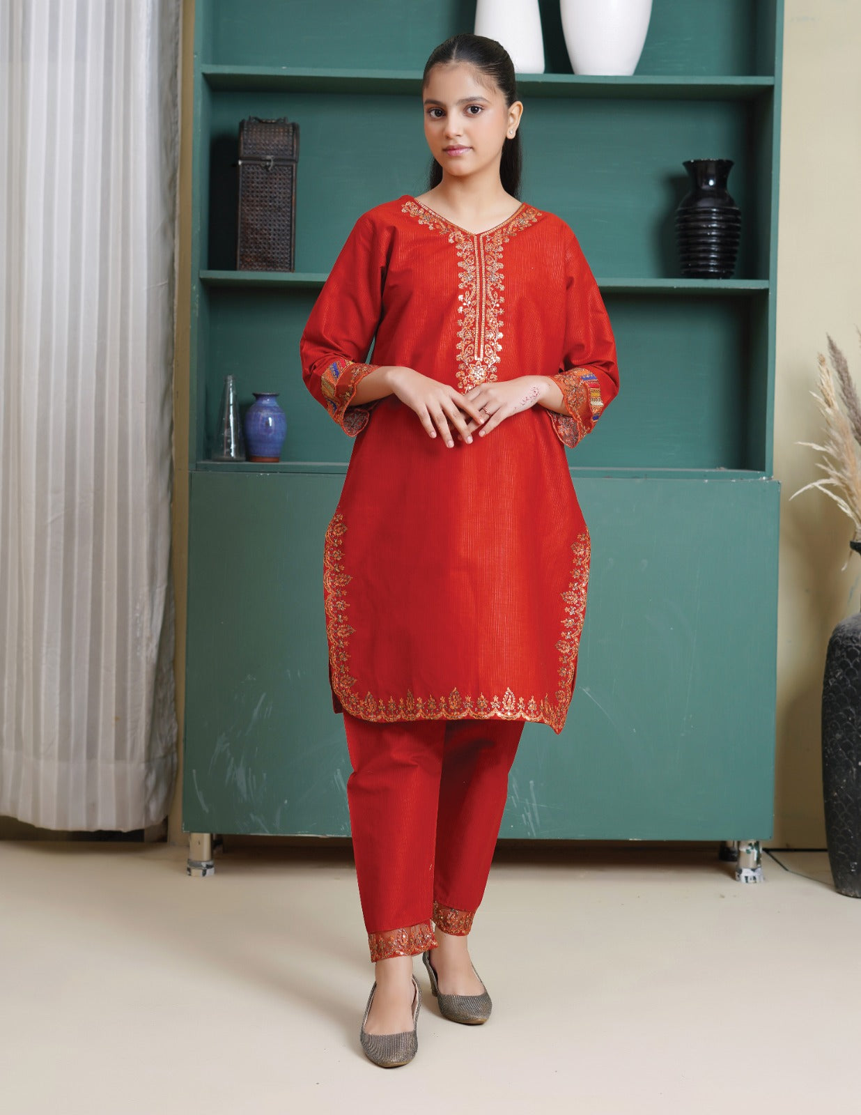 Amora 2 Pcs Stitched Embroidered Suit AS-1453