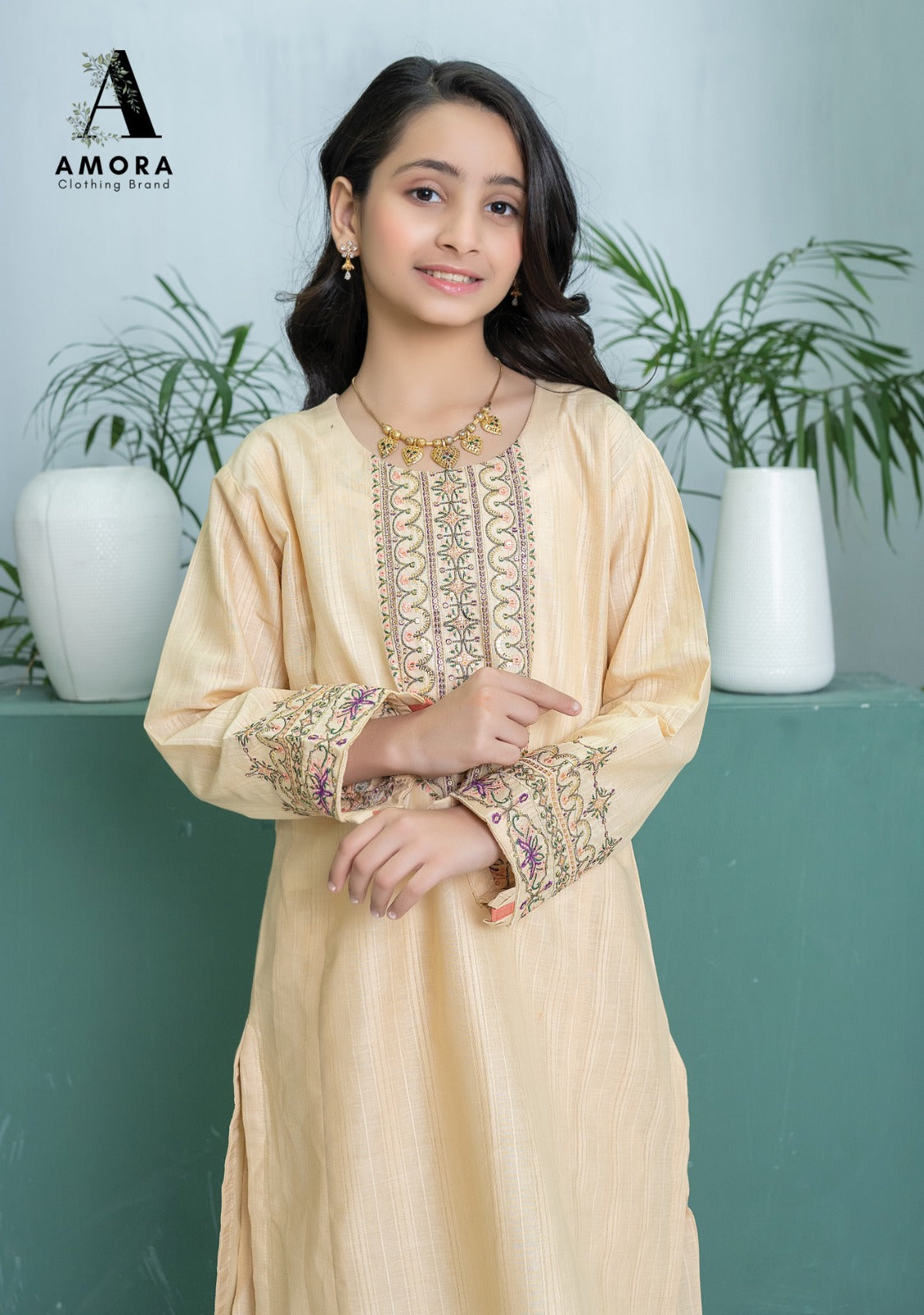 Amora 2 Pcs Stitched Embroidered Suit AS-1523