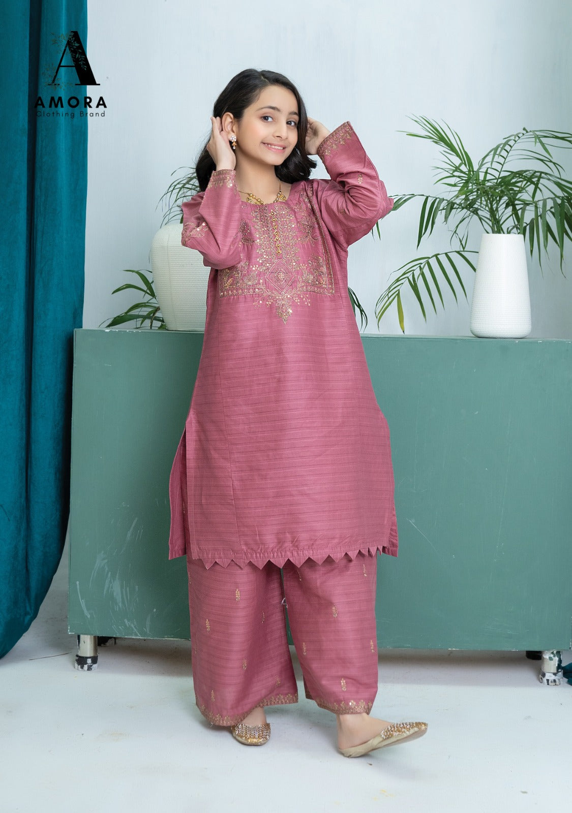 Amora 2 Pcs Stitched Embroidered Suit AS-1515
