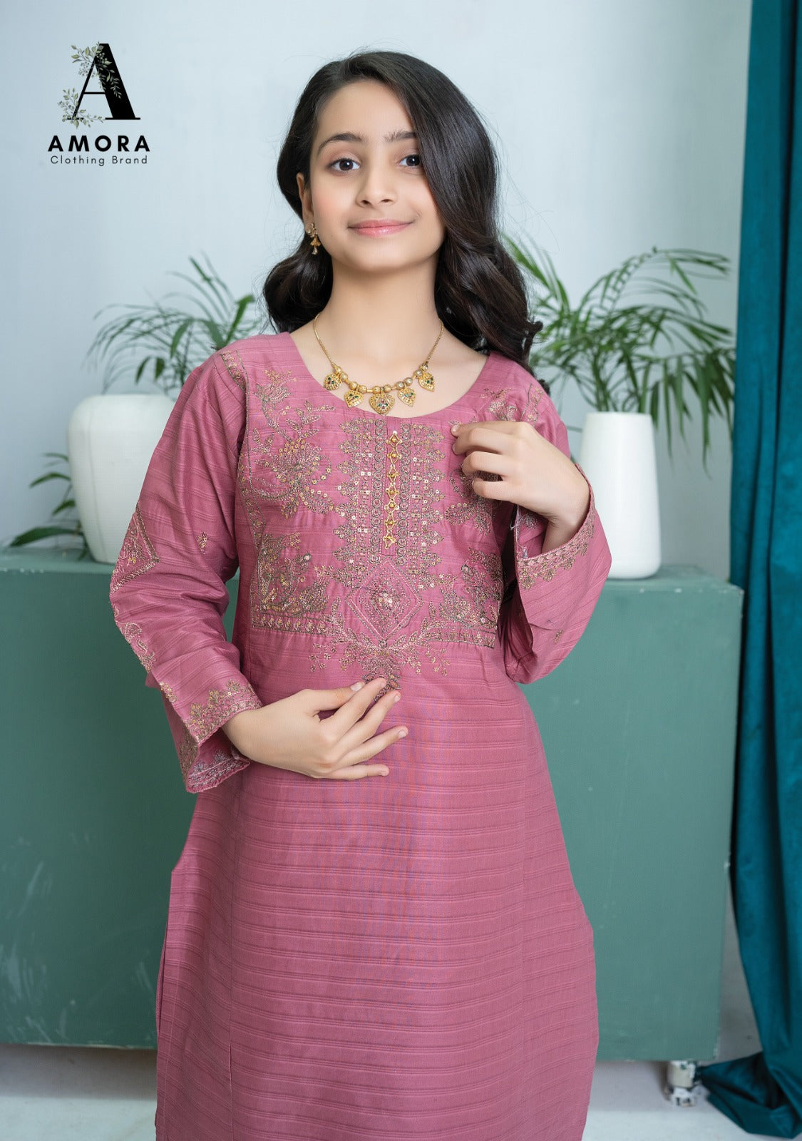 Amora 2 Pcs Stitched Embroidered Suit AS-1515