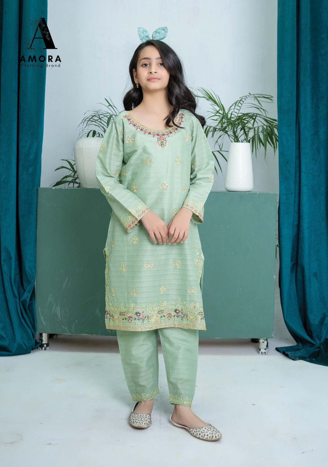 Amora 2 Pcs Stitched Embroidered Suit AS-1417