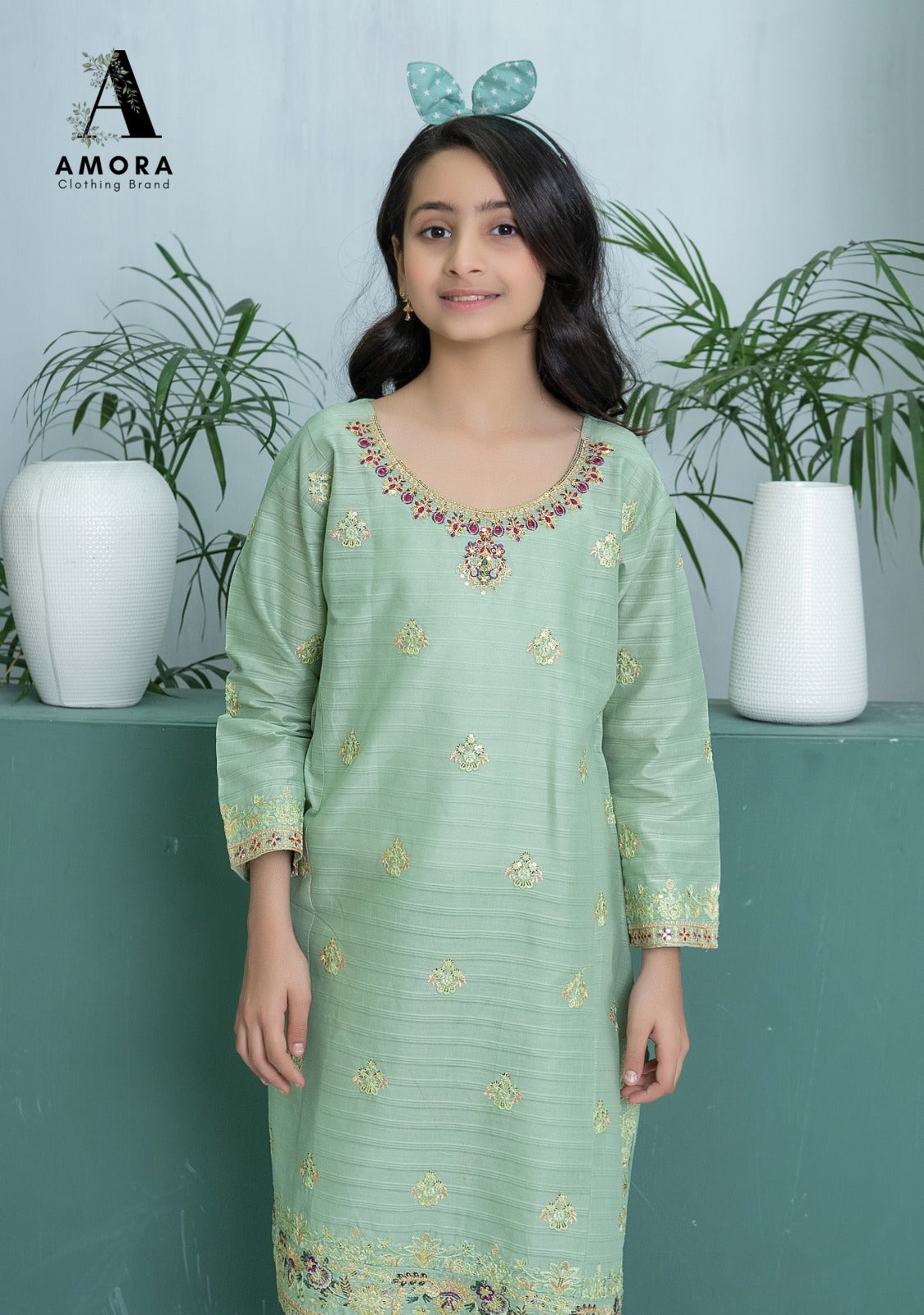 Amora 2 Pcs Stitched Embroidered Suit AS-1417