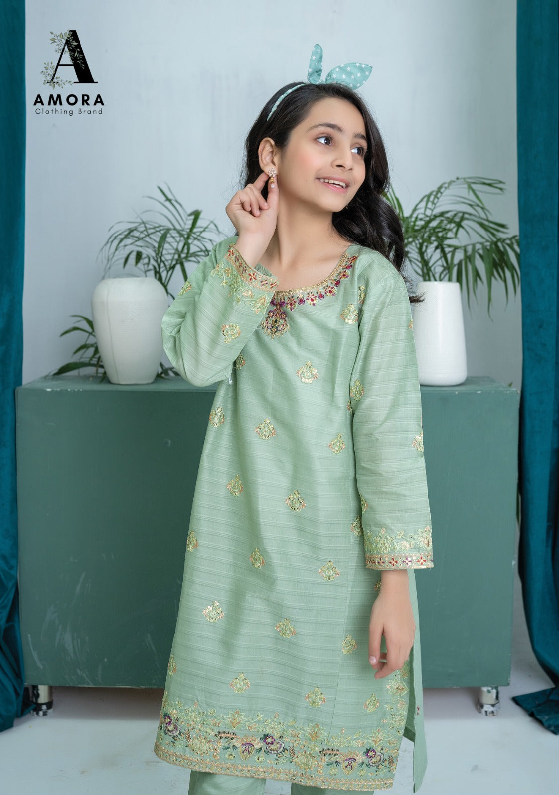 Amora 2 Pcs Stitched Embroidered Suit AS-1417