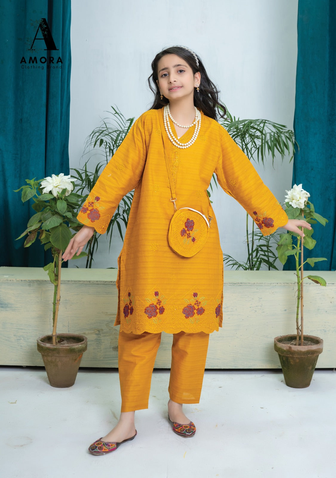 Amora 2 Pcs Stitched Embroidered Suit AS-1526